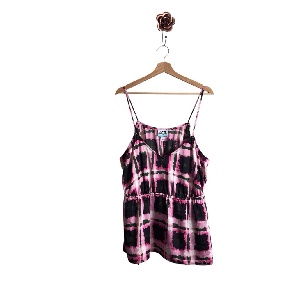 Future Collective Plus Size 1X Babydoll Pink Tank‎ Top Flirty Romantic NEW